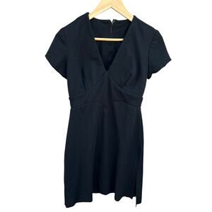 Elegant Miss Vintage 50s Women's V-Neck Midi Little Black Dress Size MEDIUM